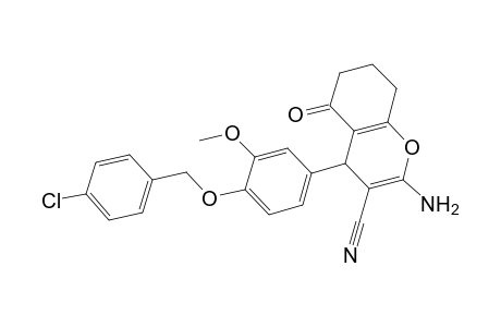 2-amino-4-{4-[(4-chlorobenzyl)oxy]-3-methoxyphenyl}-5-oxo-5,6,7,8-tetrahydro-4H-chromene-3-carbonitrile