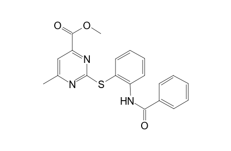 Pyrimidine-4-carboxylic acid, 2-(2-benzoylaminophenylthio)-6-methyl-, methyl ester