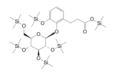 Benzenepropanoic acid, 2-(.beta.-D-glucopyranosyloxy)-, 3-hydroxy, hexatms ether