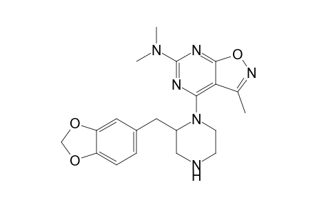 6-Dimethylamino-3-methyl-4-(3,4-methylenedioxybenzylpiperazino)isoxazolo[5.4-d]pyrimidine