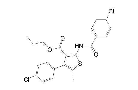 Propyl 2-[(4-chlorobenzoyl)amino]-4-(4-chlorophenyl)-5-methyl-3-thiophenecarboxylate