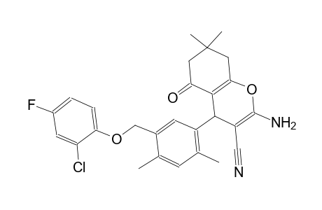 2-amino-4-{5-[(2-chloro-4-fluorophenoxy)methyl]-2,4-dimethylphenyl}-7,7-dimethyl-5-oxo-5,6,7,8-tetrahydro-4H-chromene-3-carbonitrile