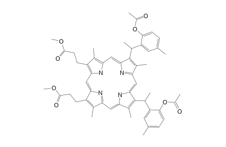 21H,23H-Porphine-2,18-dipropanoic acid, 7,12-bis[1-[2-(acetyloxy)-5-methylphenyl]ethyl]-3,8,13,17-tetramethyl-, dimethyl ester, (R*,S*)-