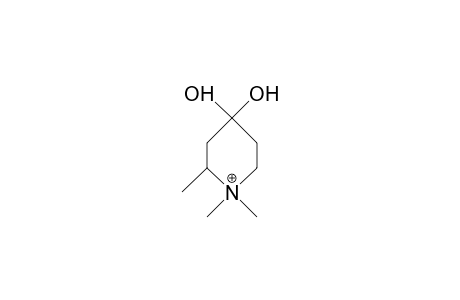 2-Methyl-N,N-dimethyl-4,4-dihydroxy-piperidinium cation