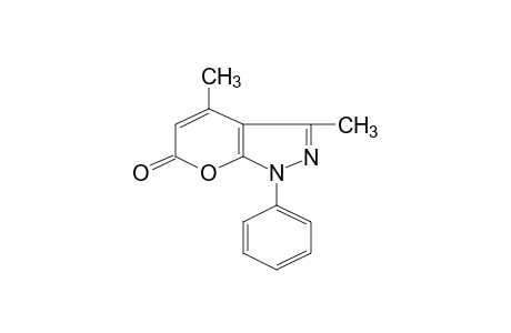 3,4-dimethyl-1-phenylpyrano[2,3-c]pyrazol-6(1H)-one