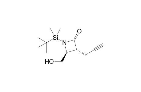 (3R*,4S*) 1-(t-Butyldimethylsilyl)-4-[hydroxymethyl]-3-[prop-2-yn-1-yl]-2-azetidinone