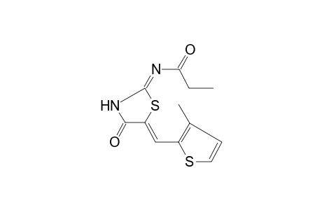 Propionamide, N-[5-(3-methylthiophen-2-ylmethylene)-4-oxothiazolidin-2-ylidene]-