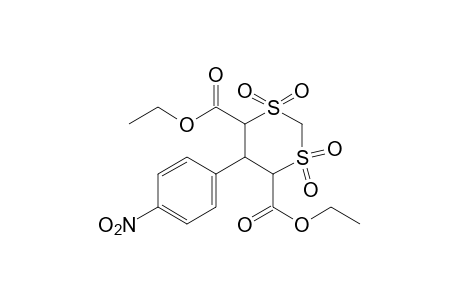 5-(p-nitrophenyl)-m-dithiane-4,6-dicarboxylic acid, diethyl ester, 1,1,3,3-tetraoxide