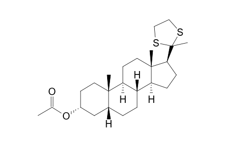 3α-hydroxy-5β-pregnan-20-one, cyclic ethylene mercaptole, acetate