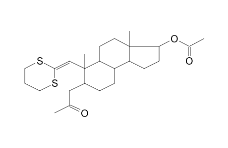 6-(1,3-Dithian-2-ylidenemethyl)-3a,6-dimethyl-7-(2-oxopropyl)dodecahydro-1H-cyclopenta[a]naphthalen-3-yl acetate