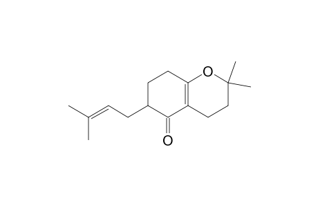 5H-1-Benzopyran-5-one, 2,3,4,6,7,8-hexahydro-2,2-dimethyl-6-(3-methyl-2-butenyl)-