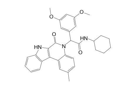 N-Cyclohexyl-2-(3,5-dimethoxyphenyl)-2-(2-methyl-6-oxo-6,7-dihydro-5H-indolo[2,3-c]quinolin-5-yl)acetamide