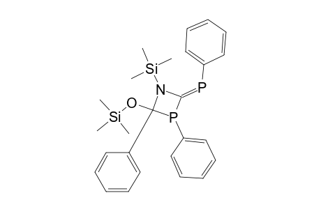 2,3-diphenyl-4-(phenylphosphinidene)-2-(trimethylsiloxy)-1-(trimethylsilyl)-1,3-azaphosphetidine