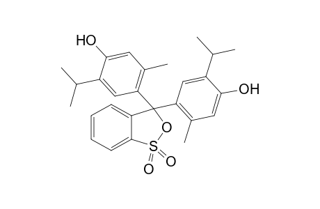 4-[3-(4-hydroxy-2-methyl-5-propan-2-ylphenyl)-1,1-dioxobenzo[c]oxathiol-3-yl]-5-methyl-2-propan-2-ylphenol 4-[3-(4-hydroxy-5-isopropyl-2-methyl-phenyl)-1,1-dioxo-benzo[c]oxathiol-3-yl]-2-isopropyl-5-methyl-phenol 4-[3-(4-hydroxy-5-isopropyl-2-methylphenyl)-1,1-dioxo-3-benzo[c]oxathiolyl]-2-isopropyl-5-methylphenol 4-[3-(4-hydroxy-5-isopropyl-2-methyl-phenyl)-1,1-diketo-benzo[c]oxathiol-3-yl]-2-isopropyl-5-methyl-phenol 4-[3-(4-hydroxy-2-methyl-5-propan-2-yl-phenyl)-1,1-dioxo-benzo[c][1,2]oxathiol-3-yl]-5-methyl-2-propan-2-yl-phenol Thymol, 6,6'-(3H-2, 1-benzoxathiol-3-ylidene)di-, S,S-dioxide Phenol, 4,4'-(3H-2,1-benzoxathiol-3-ylidene)bis[5-methyl-2-(1-methylethyl)-, S,S-dioxide Phenol, 4,4'-(1,1-dioxido-3H-2,1-benzoxathiol-3-ylidene)bis(5-methyl-2-(1-methylethyl)- Phenol, 4,4'-(3H-2,1-benzoxathiol-3-ylidene)bis(5-methyl-2-(1-methylethyl)-, S,S-dioxide Thymol blue Thymol, 6,6'-(3H-2,1-benzoxathiol-3-ylidene)di-, S,S-dioxide Thymolsulfonephalein Thymolsulfonephthalein Thymolsulfophthalein Thymolsulphonphthalein Thymosulfonphthalein Phenol, 4,4'-(3H-2, {1-benzoxathiol-3-ylidene)bis[5-methyl-2-(1-methylethyl)-,} S, S-dioxide