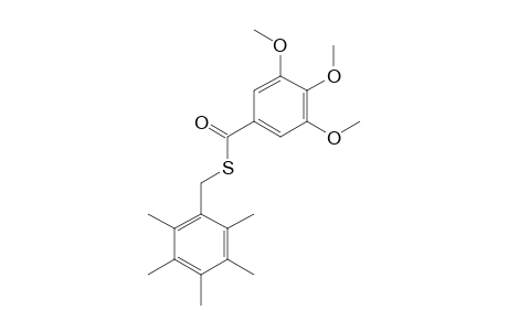 thio-3,4,5-trimethoxybenzoic acid, S-(2,3,4,5,6-pentamethylbenzyl)ester