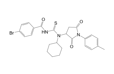 N'-(4-bromobenzoyl)-N-cyclohexyl-N-[1-(4-methylphenyl)-2,5-dioxo-3-pyrrolidinyl]thiourea