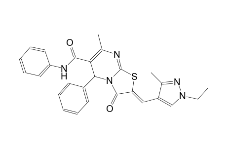 (2Z)-2-[(1-ethyl-3-methyl-1H-pyrazol-4-yl)methylene]-7-methyl-3-oxo-N,5-diphenyl-2,3-dihydro-5H-[1,3]thiazolo[3,2-a]pyrimidine-6-carboxamide