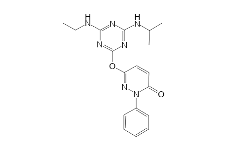 3(2H)-pyridazinone, 6-[[4-(ethylamino)-6-[(1-methylethyl)amino]-1,3,5-triazin-2-yl]oxy]-2-phenyl-