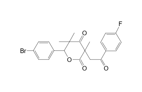 2H-pyran-2,4(3H)-dione, 6-(4-bromophenyl)-3-[2-(4-fluorophenyl)-2-oxoethyl]dihydro-3,5,5-trimethyl-