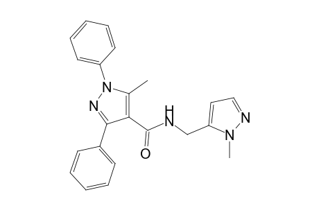5-methyl-N-[(1-methyl-1H-pyrazol-5-yl)methyl]-1,3-diphenyl-1H-pyrazole-4-carboxamide