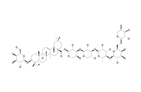 #6;3-O-BETA-D-GALACTOPYRANOSYL-28-O-ALPHA-ARABINOPYRANOSYL-(1->6)-BETA-GALACTOPYRANOSYL-(1->4)-ALPHA-RHAMNOPYRANOSYL-(1->3)-BETA-XYLOPYRANOSYL-(1->3)-ALPHA-