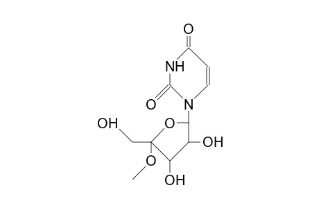 4'(R)-1-(4-O-Methyl-D-erythro-pentofuranosyl-4-ulose)-uracil