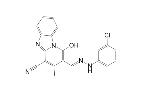 pyrido[1,2-a]benzimidazole-4-carbonitrile, 2-[(E)-[(3-chlorophenyl)hydrazono]methyl]-1-hydroxy-3-methyl-