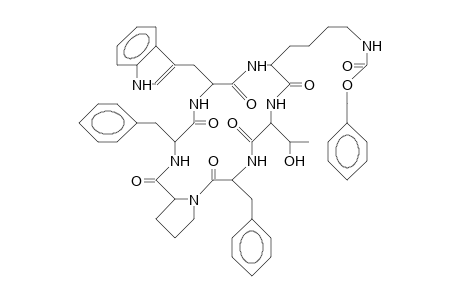 Cyclo(phenylalanyl-D-tryptophyl-[E-benzyloxycarbonyl-lysyl]-threonyl-phenylalanyl-prolyl)