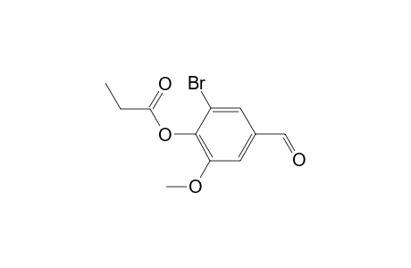 benzaldehyde, 3-bromo-5-methoxy-4-(1-oxopropoxy)-