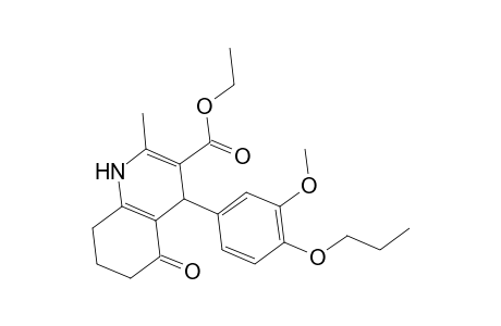 Ethyl 4-(3-methoxy-4-propoxyphenyl)-2-methyl-5-oxo-1,4,5,6,7,8-hexahydro-3-quinolinecarboxylate