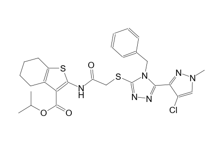 isopropyl 2-[({[4-benzyl-5-(4-chloro-1-methyl-1H-pyrazol-3-yl)-4H-1,2,4-triazol-3-yl]sulfanyl}acetyl)amino]-4,5,6,7-tetrahydro-1-benzothiophene-3-carboxylate