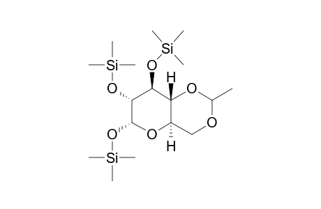 .alpha.-D-Glucopyranose, 4,6-o-ethylidene-, 3tms derivative