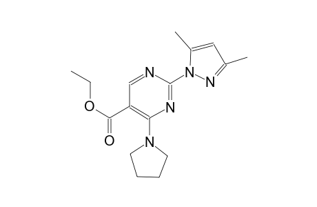 ethyl 2-(3,5-dimethyl-1H-pyrazol-1-yl)-4-(1-pyrrolidinyl)-5-pyrimidinecarboxylate