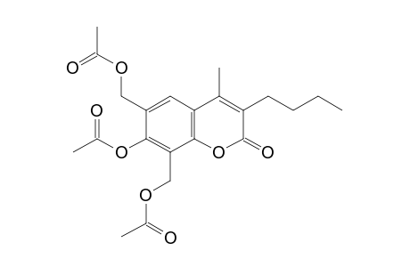 6,8-bis(hydroxymethyl)-3-butyl-7-hydroxy-4-methylcoumarin, triacetate