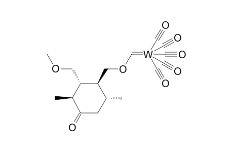 Pentacarbonyl{[(1'S*,2'R*,3'S*,6'R*)-2'-methoxymethyl-3',6'-dimetrhyl-4'-oxocyclohexyl]methoxymethylene}tungsten(0)