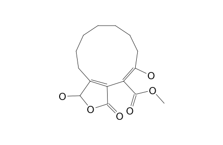 3,6,7,8,9,10,11,12-OCTAHYDRO-1,5-DIHYDROXY-3-OXO-1H-CYCLOUNDECA-[C]-FURAN-4-CARBOXYLIC-ACID-METHYLESTER;DIASTEREOMER-#1