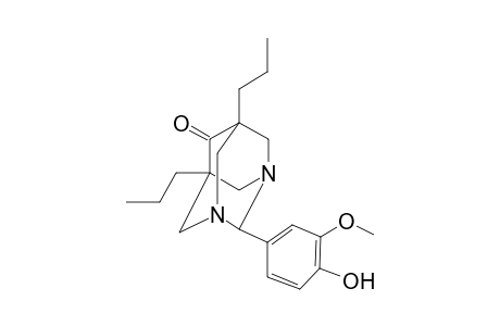 2-(4-Hydroxy-3-methoxy-phenyl)-5,7-dipropyl-1,3-diaza-tricyclo[3.3.1.1(3,7)]decan-6-one