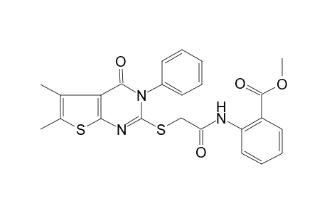 benzoic acid, 2-[[[(3,4-dihydro-5,6-dimethyl-4-oxo-3-phenylthieno[2,3-d]pyrimidin-2-yl)thio]acetyl]amino]-, methyl ester