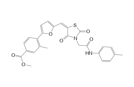 methyl 4-[5-((E)-{2,4-dioxo-3-[2-oxo-2-(4-toluidino)ethyl]-1,3-thiazolidin-5-ylidene}methyl)-2-furyl]-3-methylbenzoate