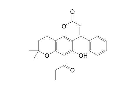 5-HYDROXY-8,8-DIMETHYL-4-PHENYL-6-PROPIONYL-9,10-DIHYDRO-8H-PYRANO-[2.3-F]-CHROMEN-2-ONE