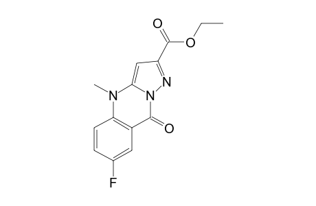 4,9-dihydro-7-fluoro-4-methyl-9-oxopyrazolo[5,1-b]quinazoline-2-carboxylic acid, ethyl ester