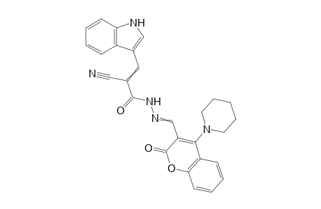 2-Cyano-3-(1H-indol-3-yl)-N'-((2-oxo-4-(piperidin-1-yl)-2H-chromen-3-yl)methylene)acrylohydrazide