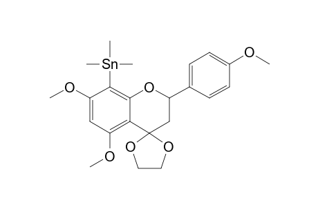 5,7-DIMETHOXY-2-(4"-METHOXYPHENYL)-8-(TRIMETHYLSTANNYL)-SPIRO-{CHROMANE-4,2'-[1,3]-DIOXOLANE