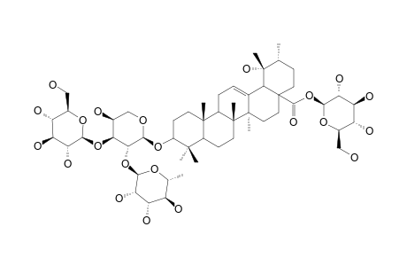 3-O-[ALPHA-L-RHAMNOPYRANOSYL-(1->2)]-[BETA-D-GLUCOPYRANOSYL-(1->3)]-ALPHA-L-ARABINOPYRANOSYL-POMOLIC-ACID-28-O-BETA-D-GLUCOPYRANOSIDE