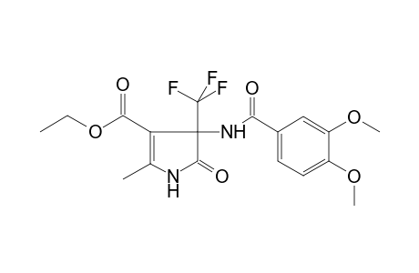 1H-Pyrrole-3-carboxylic acid, 4-[(3,4-dimethoxybenzoyl)amino]-4,5-dihydro-2-methyl-5-oxo-4-(trifluoromethyl)-, ethyl ester