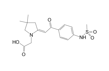 {4,4-Dimethyl-2-[2'-oxo-2'-(4"-<methanosulfonylamino>phenyl)ethylidene]-pyrrolidin-1'-yl}acetic acid