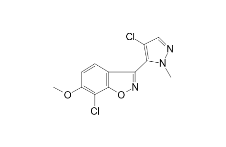 7-chloro-3-(4-chloro-2-methyl-pyrazol-3-yl)-6-methoxy-indoxazene