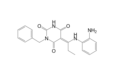 (5E)-5-[1-(2-Aminoanilino)propylidene]-1-benzyl-2,4,6(1H,3H,5H)-pyrimidinetrione