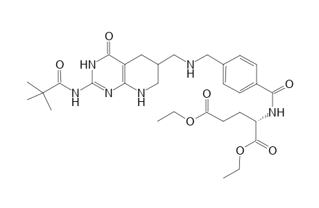 Diethyl N-N-((2-(pivaloylamino)-3,4-dihydro-4-oxo-5,6,7,8-tetrahydropyrido[2,3-d]pyrimidin-6-yl)methyl)-4-(aminomethyl)benzoyl]glutamate