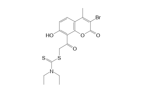 3-bromo-7-hydroxy-8-(mercaptoacetyl)-4-methylcoumarin, 8-(diethyldithiocarbamate)